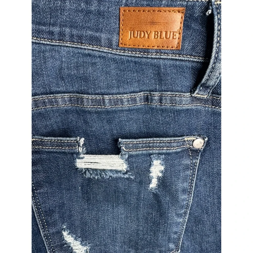 Judy Blue Distressed Skinny‎ Jeans Frayed Hem Women's Size 11/30